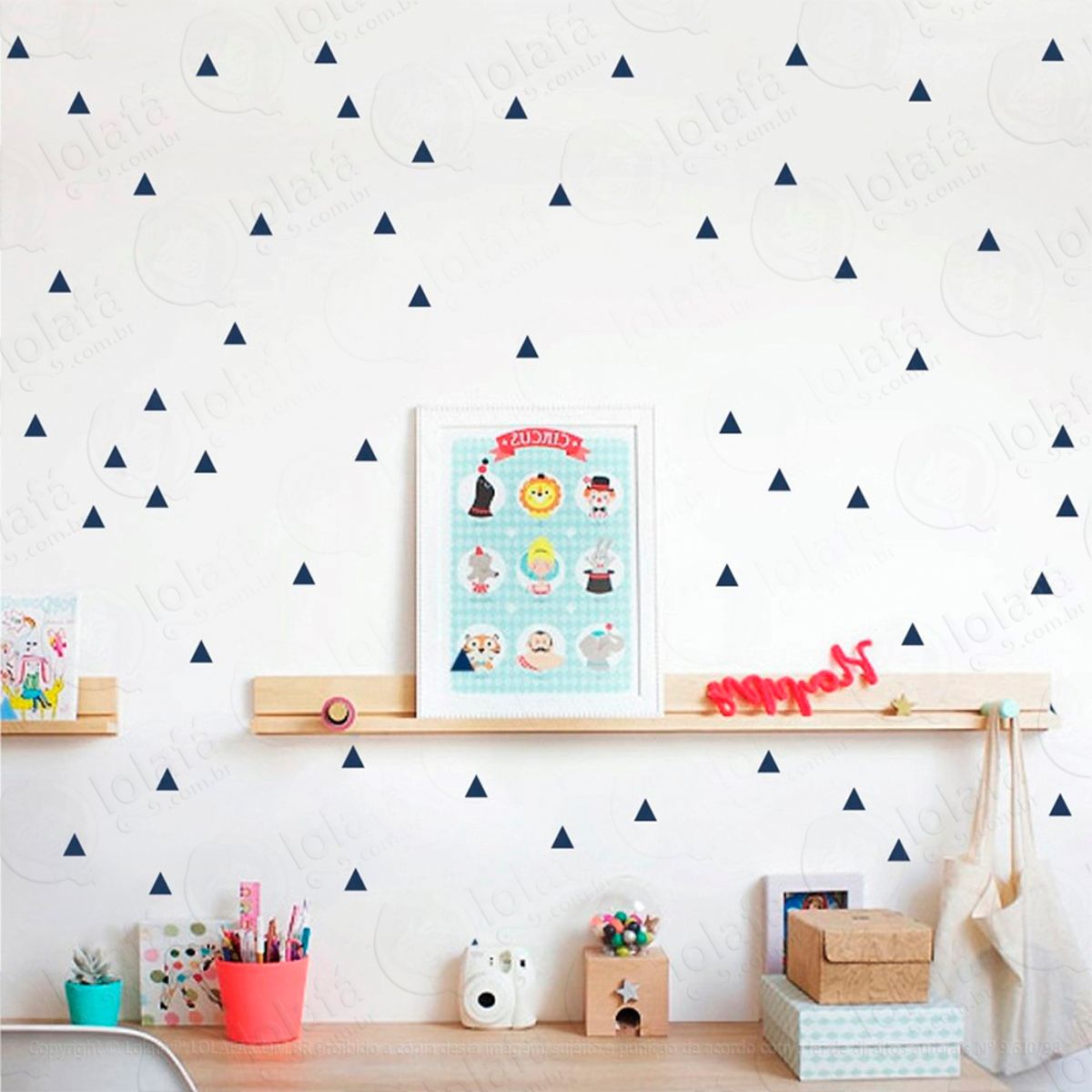 Adesivos Triângulos 180 Peças Adesivos para Quarto de Bebê Infantil Mod:259