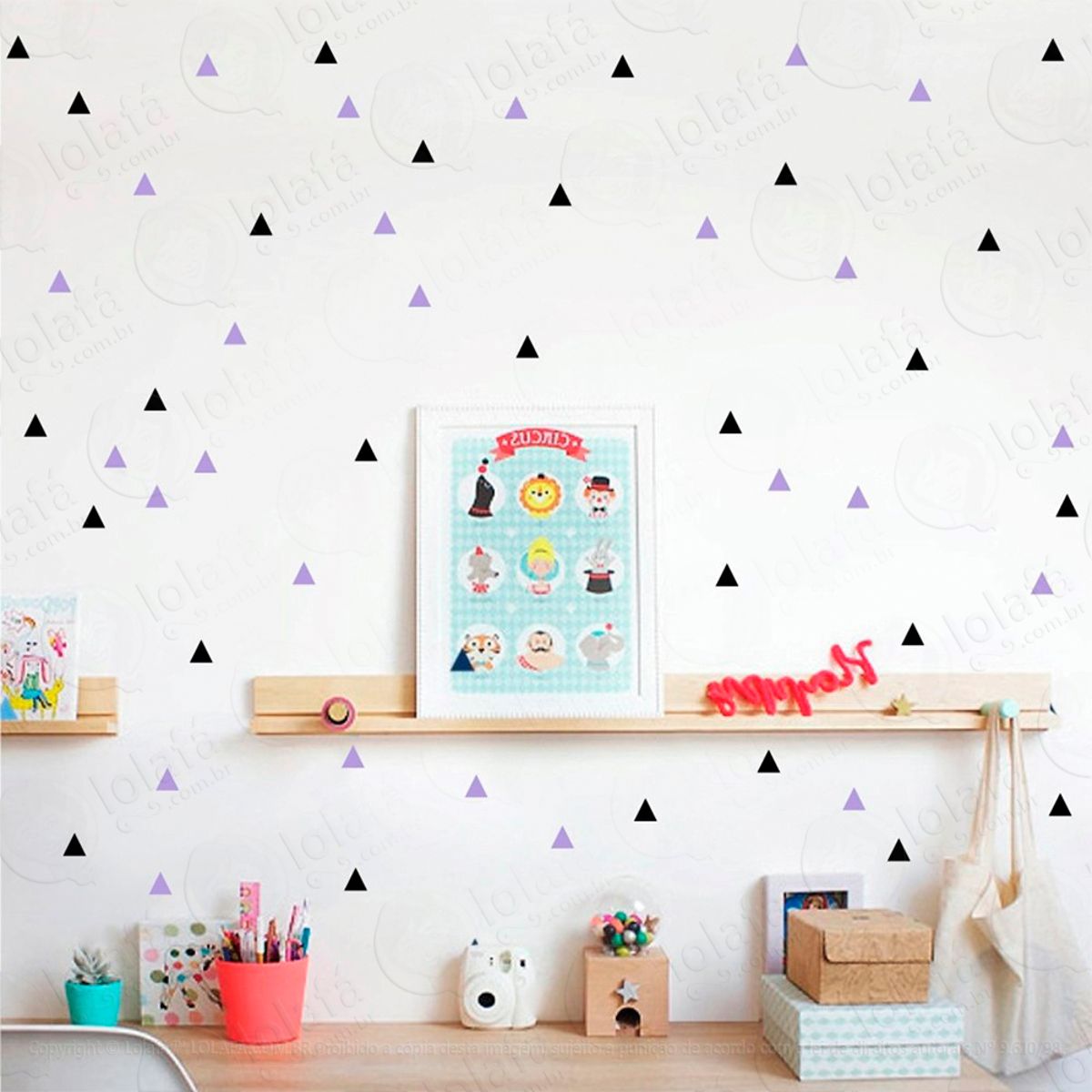 Adesivos Triângulos 180 Peças Adesivos para Quarto de Bebê Infantil Mod:261