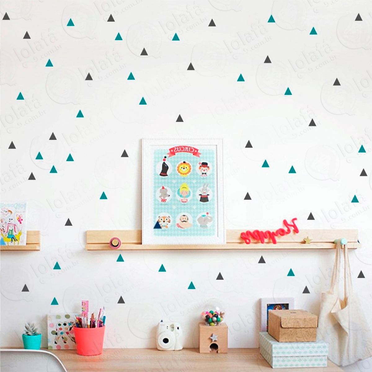 Adesivos Triângulos 180 Peças Adesivos para Quarto de Bebê Infantil Mod:263