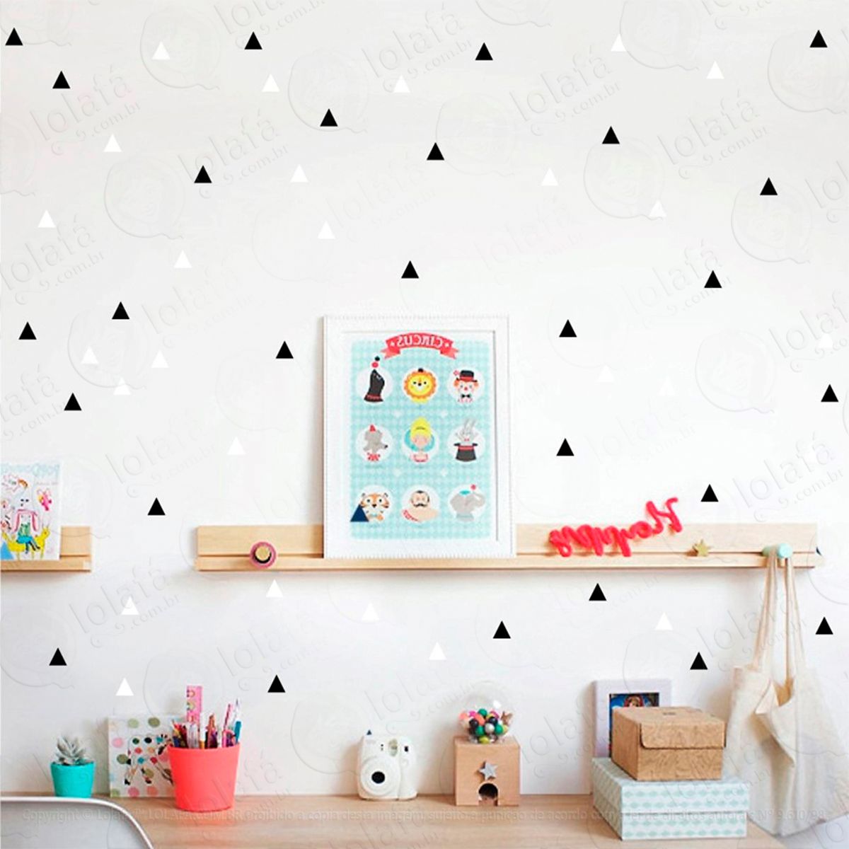 Adesivos Triângulos 180 Peças Adesivos para Quarto de Bebê Infantil Mod:264