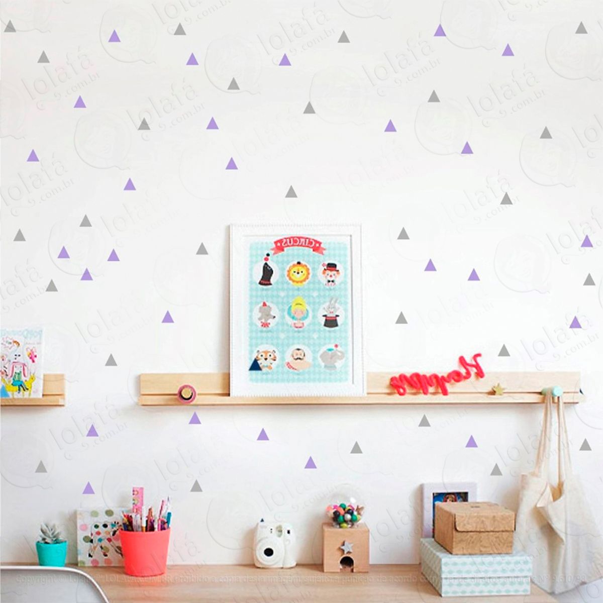 Adesivos Triângulos 180 Peças Adesivos para Quarto de Bebê Infantil Mod:267