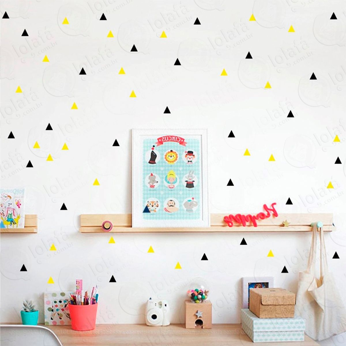 Adesivos Triângulos 180 Peças Adesivos para Quarto de Bebê Infantil Mod:268