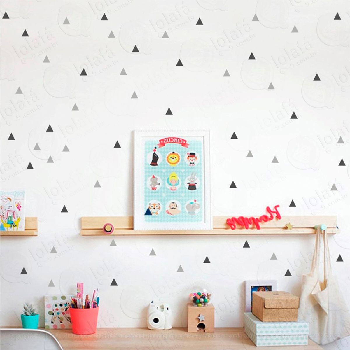 Adesivos Triângulos 180 Peças Adesivos para Quarto de Bebê Infantil Mod:269