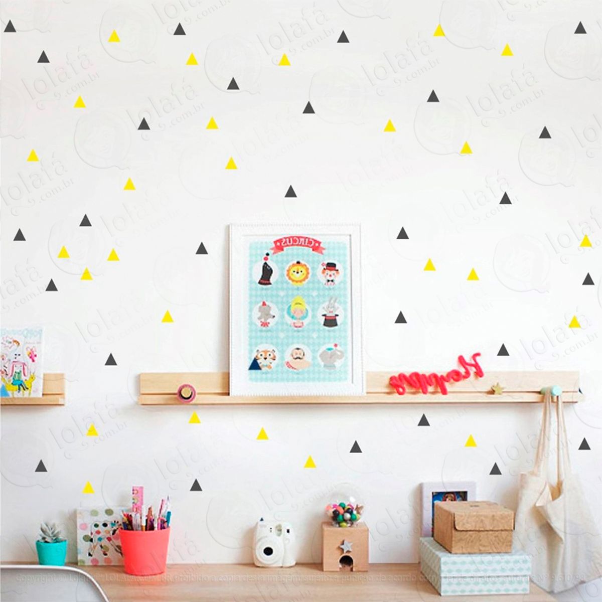 Adesivos Triângulos 180 Peças Adesivos para Quarto de Bebê Infantil Mod:270