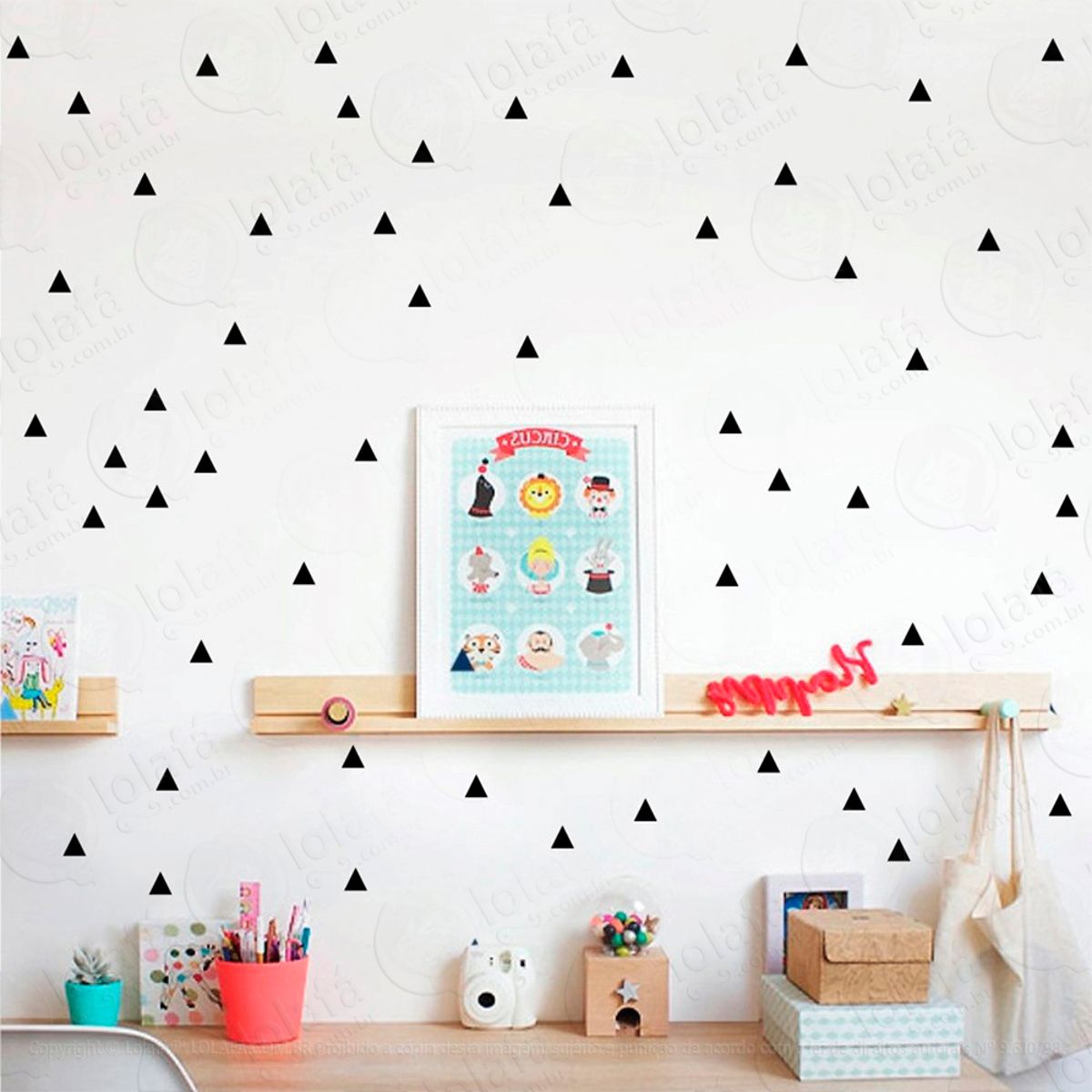 Adesivos Triângulos 180 Peças Adesivos para Quarto de Bebê Infantil Mod:274