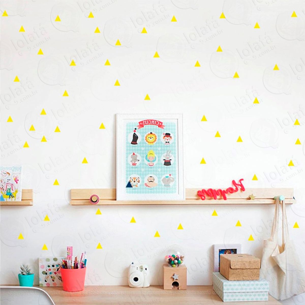 Adesivos Triângulos 180 Peças Adesivos para Quarto de Bebê Infantil Mod:276