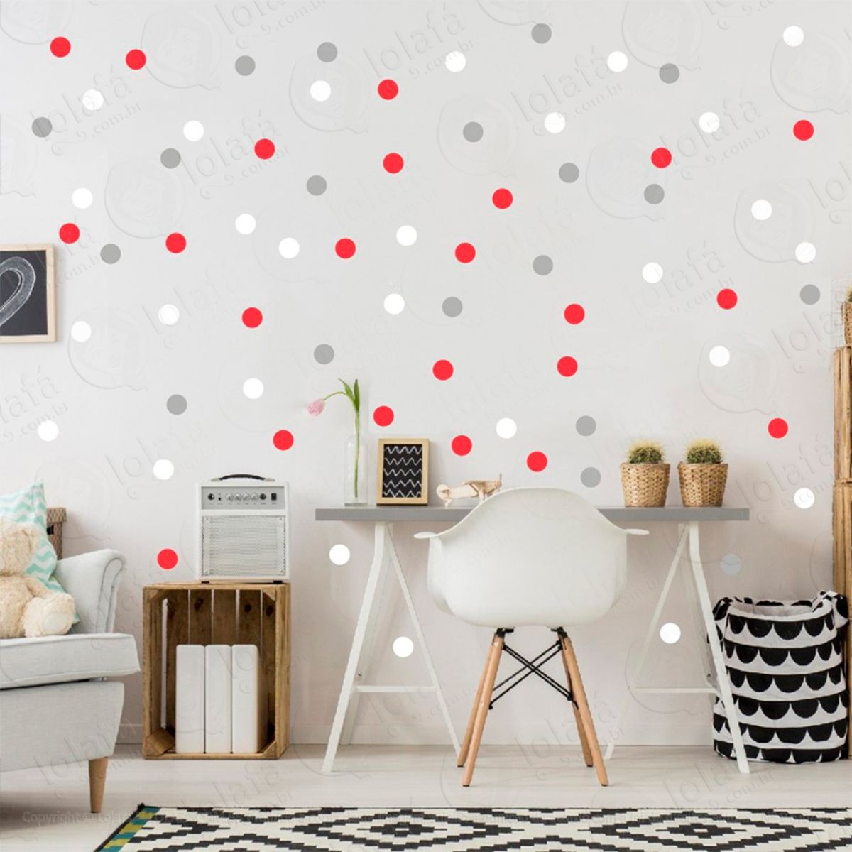 Adesivos Bolinhas 360 Peças Adesivos para Quarto de Bebê Infantil Mod:304