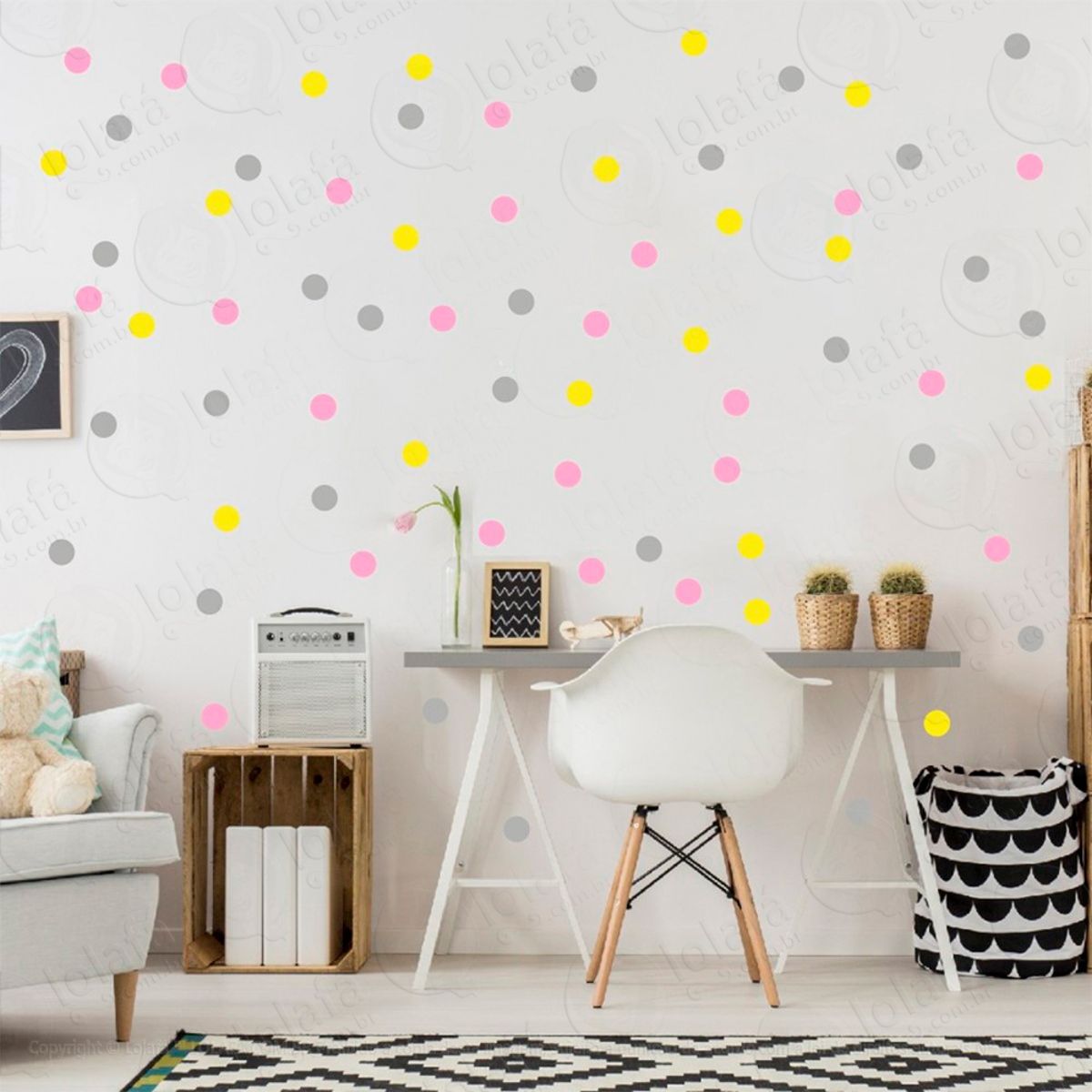 Adesivos Bolinhas 360 Peças Adesivos para Quarto de Bebê Infantil Mod:305