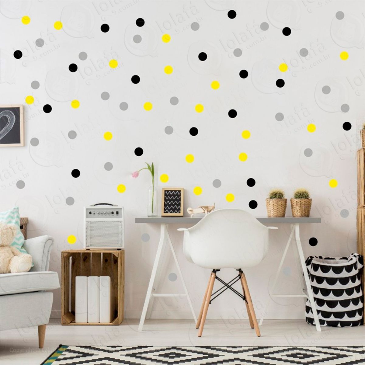 Adesivos Bolinhas 360 Peças Adesivos para Quarto de Bebê Infantil Mod:308