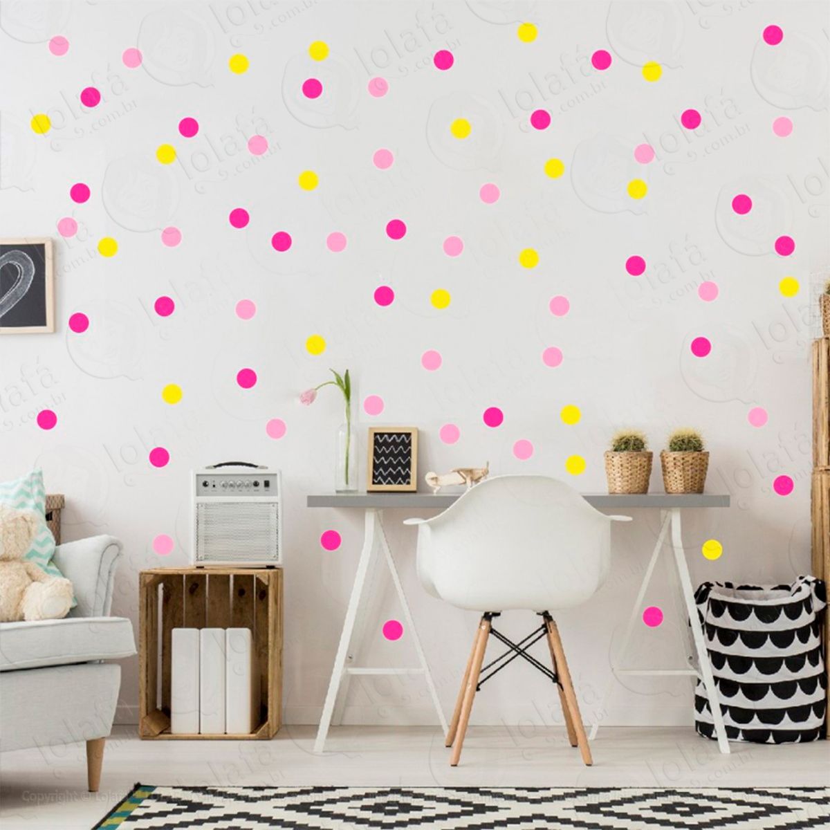 Adesivos Bolinhas 360 Peças Adesivos para Quarto de Bebê Infantil Mod:309