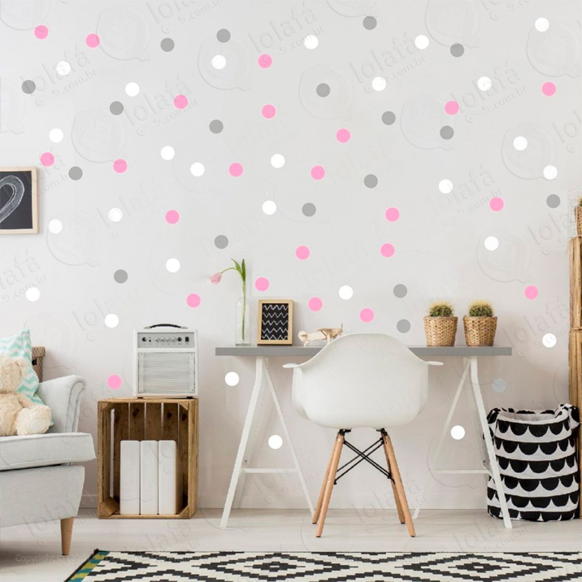 Adesivos Bolinhas 360 Peças Adesivos para Quarto de Bebê Infantil Mod:310