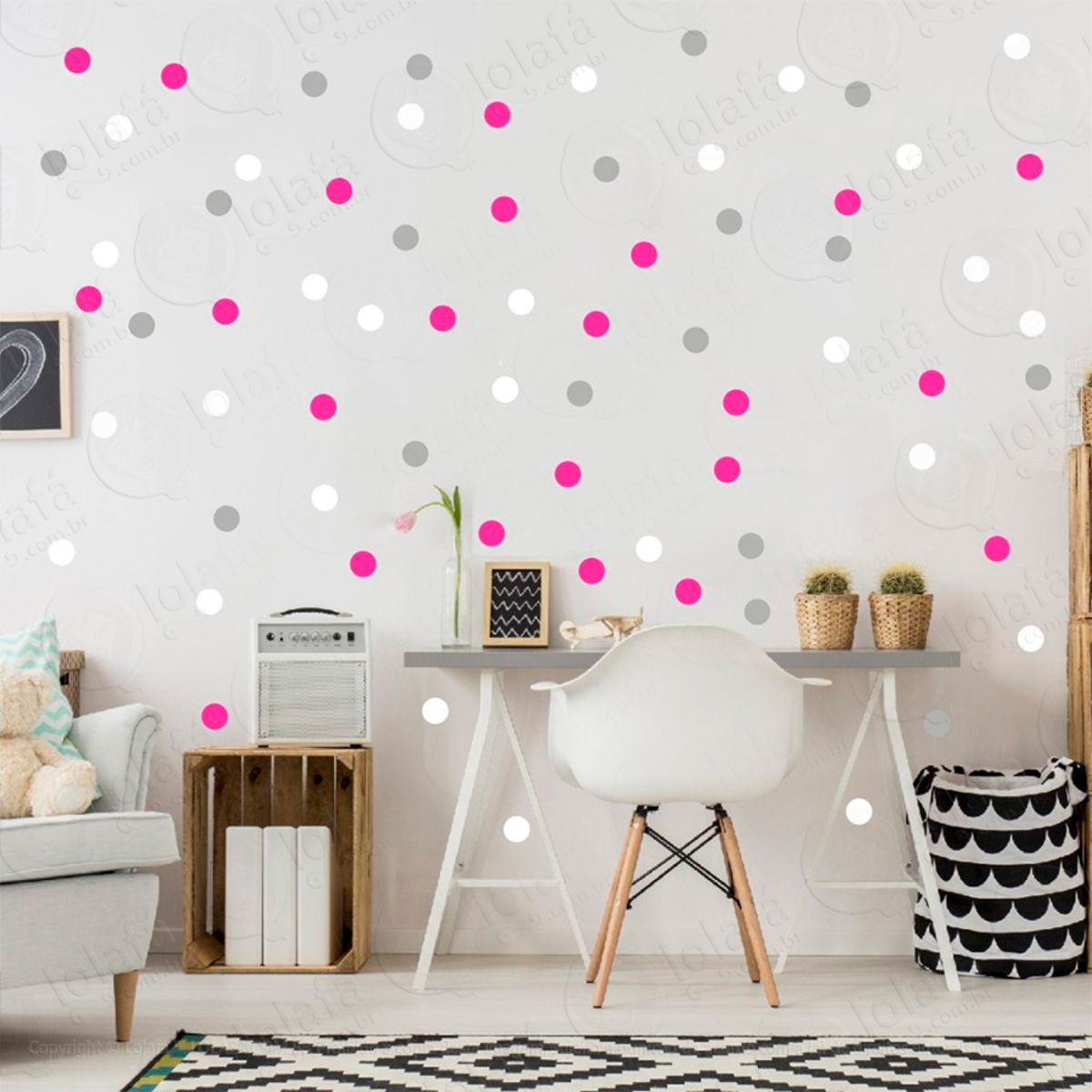 Adesivos Bolinhas 360 Peças Adesivos para Quarto de Bebê Infantil Mod:312