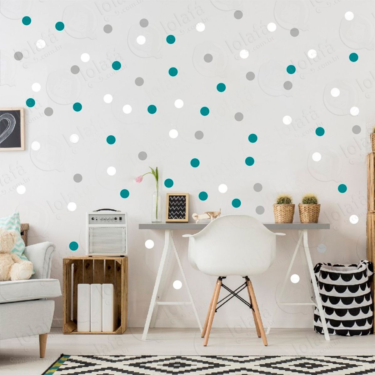 Adesivos Bolinhas 360 Peças Adesivos para Quarto de Bebê Infantil Mod:314