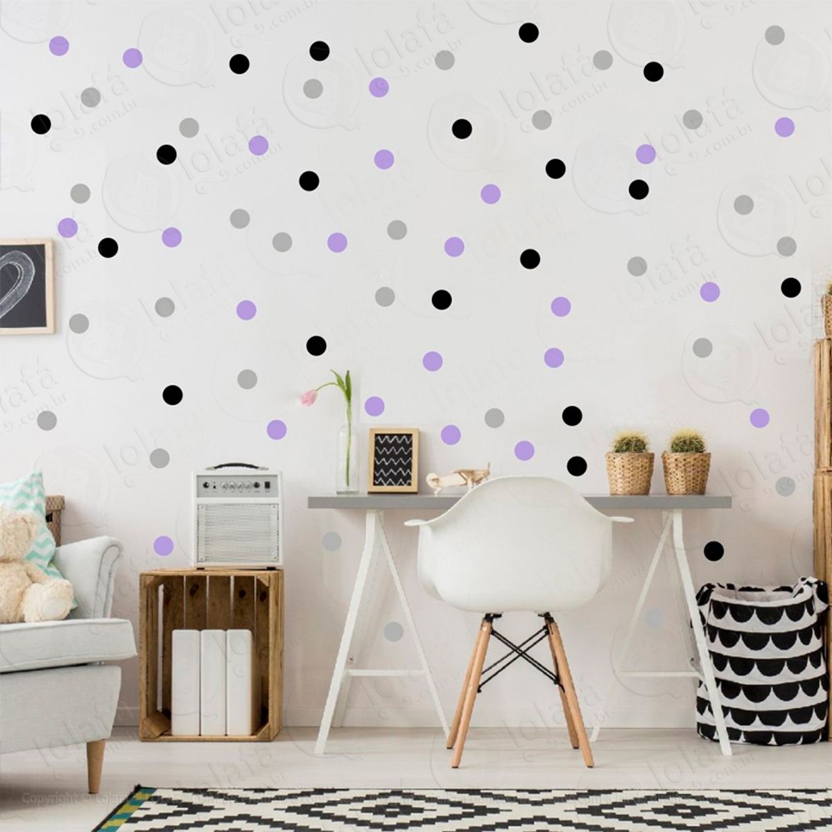 Adesivos Bolinhas 360 Peças Adesivos para Quarto de Bebê Infantil Mod:316