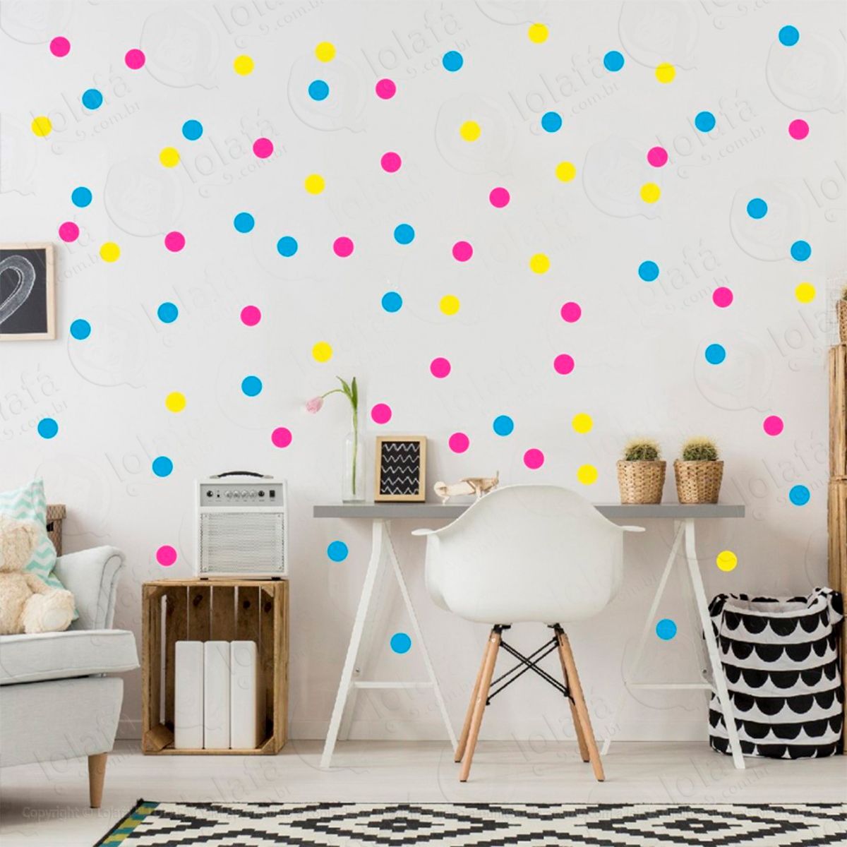 Adesivos Bolinhas 360 Peças Adesivos para Quarto de Bebê Infantil Mod:319