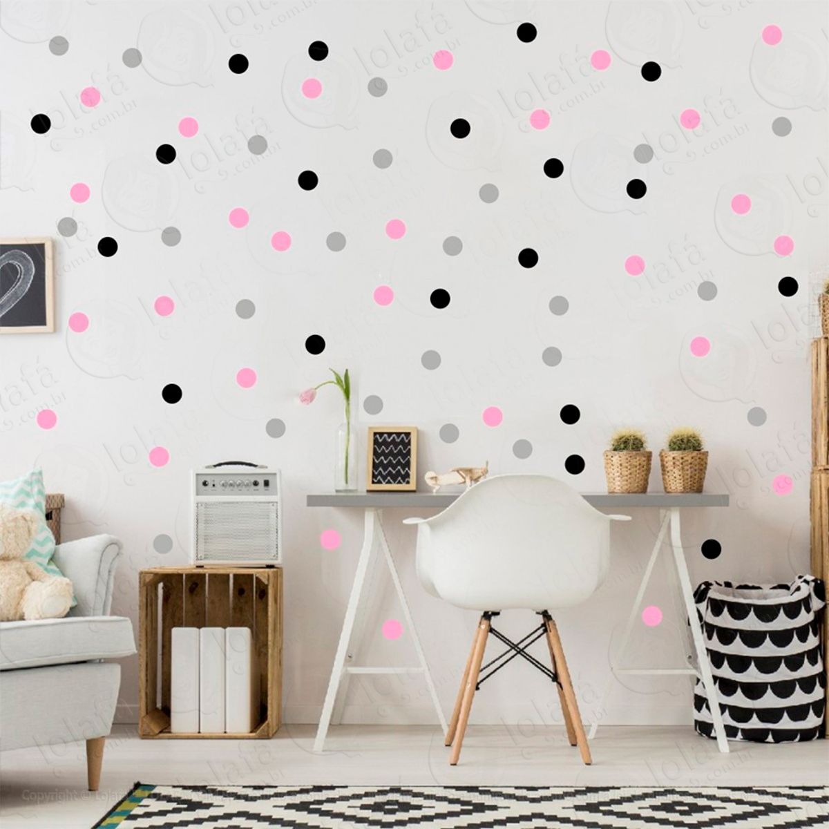 Adesivos Bolinhas 360 Peças Adesivos para Quarto de Bebê Infantil Mod:321