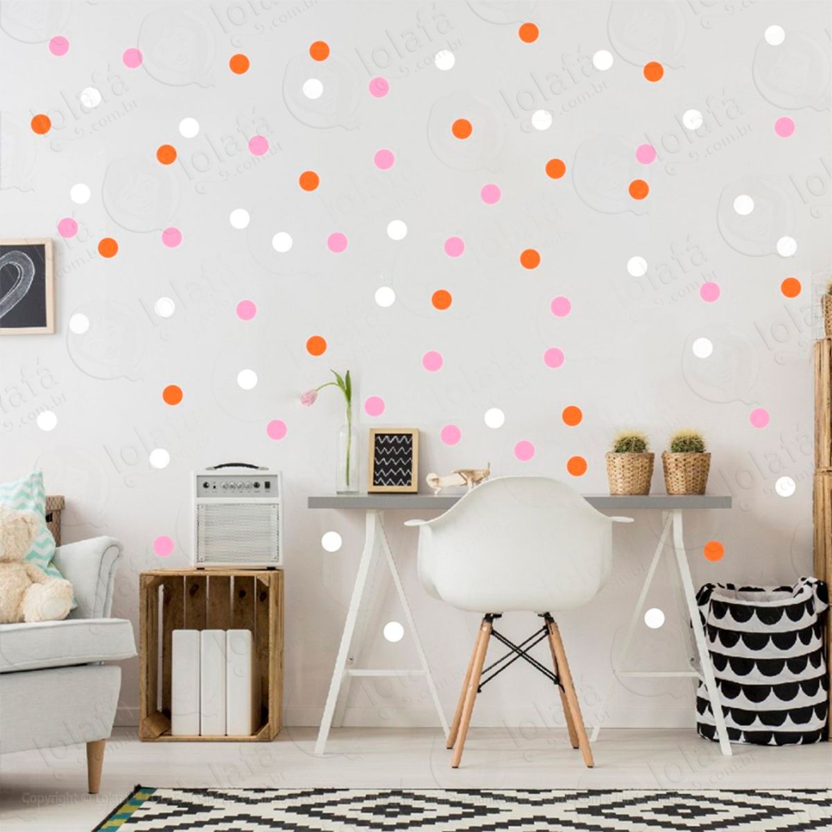 Adesivos Bolinhas 360 Peças Adesivos para Quarto de Bebê Infantil Mod:322
