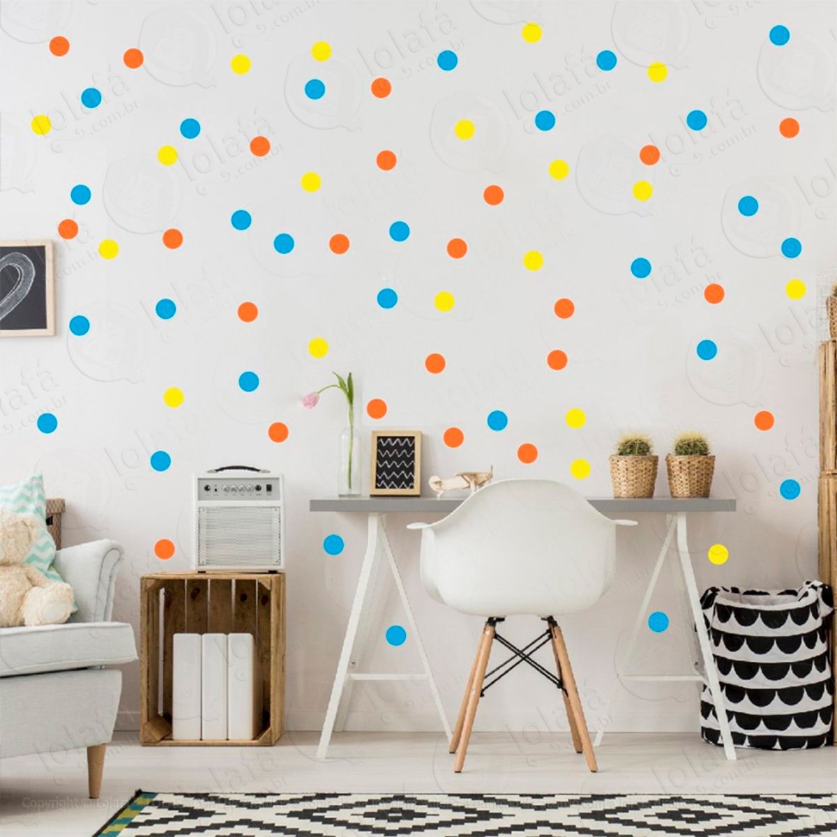 Adesivos Bolinhas 360 Peças Adesivos para Quarto de Bebê Infantil Mod:324