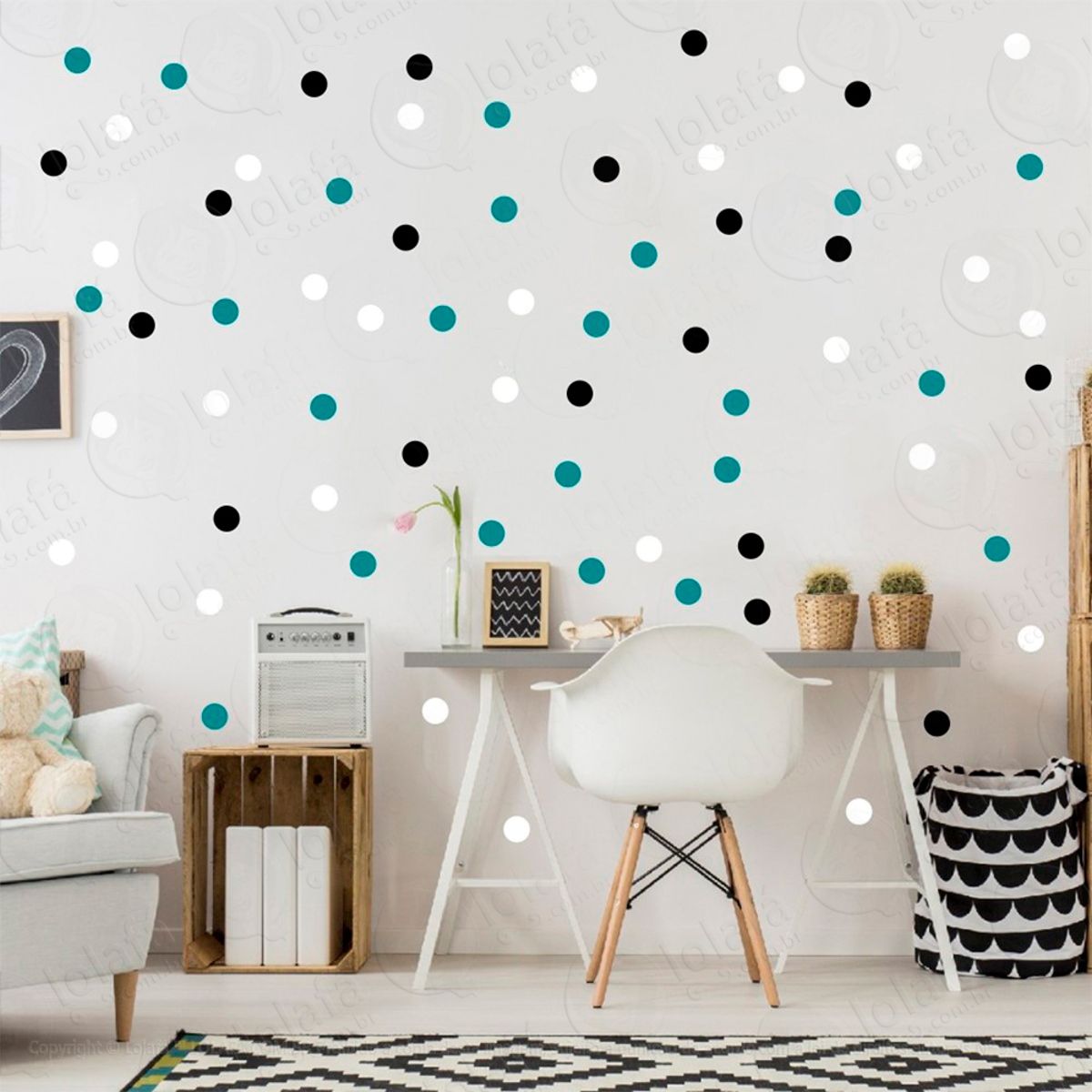 Adesivos Bolinhas 360 Peças Adesivos para Quarto de Bebê Infantil Mod:328