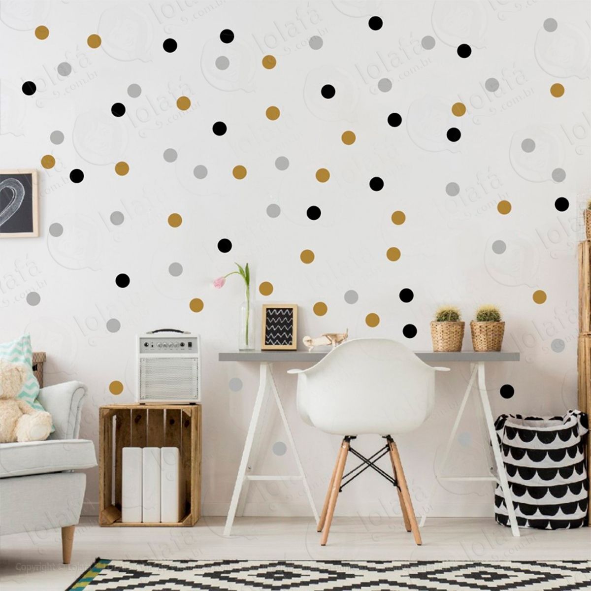 Adesivos Bolinhas 360 Peças Adesivos para Quarto de Bebê Infantil Mod:330