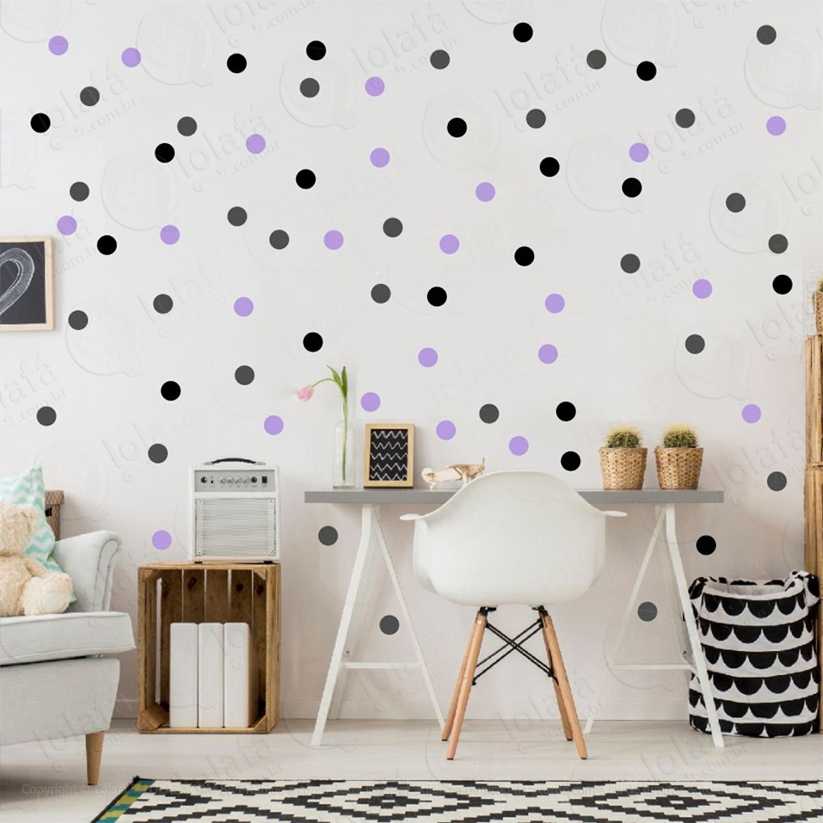 Adesivos Bolinhas 360 Peças Adesivos para Quarto de Bebê Infantil Mod:332