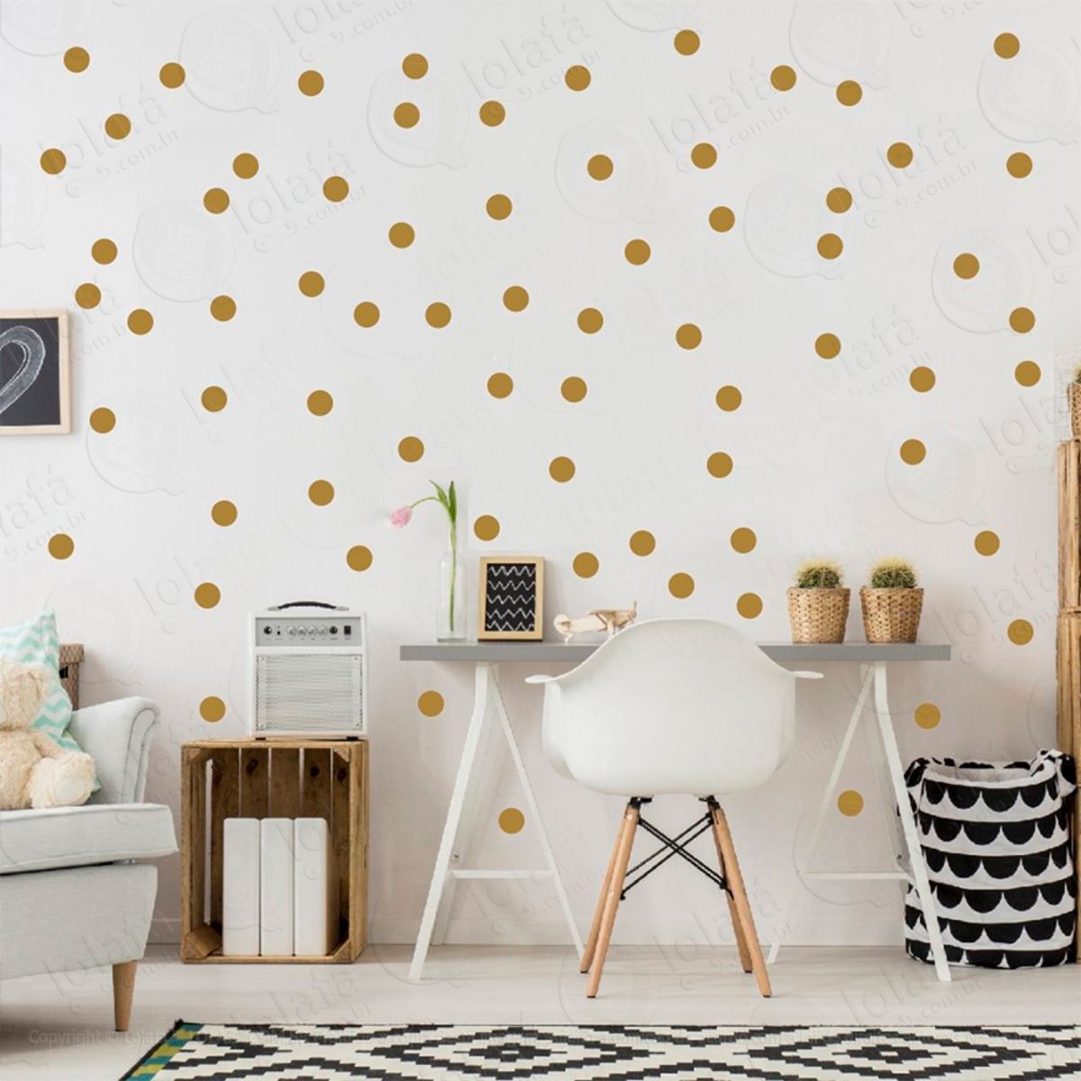 Adesivos Bolinhas 360 Peças Adesivos para Quarto de Bebê Infantil Mod:338