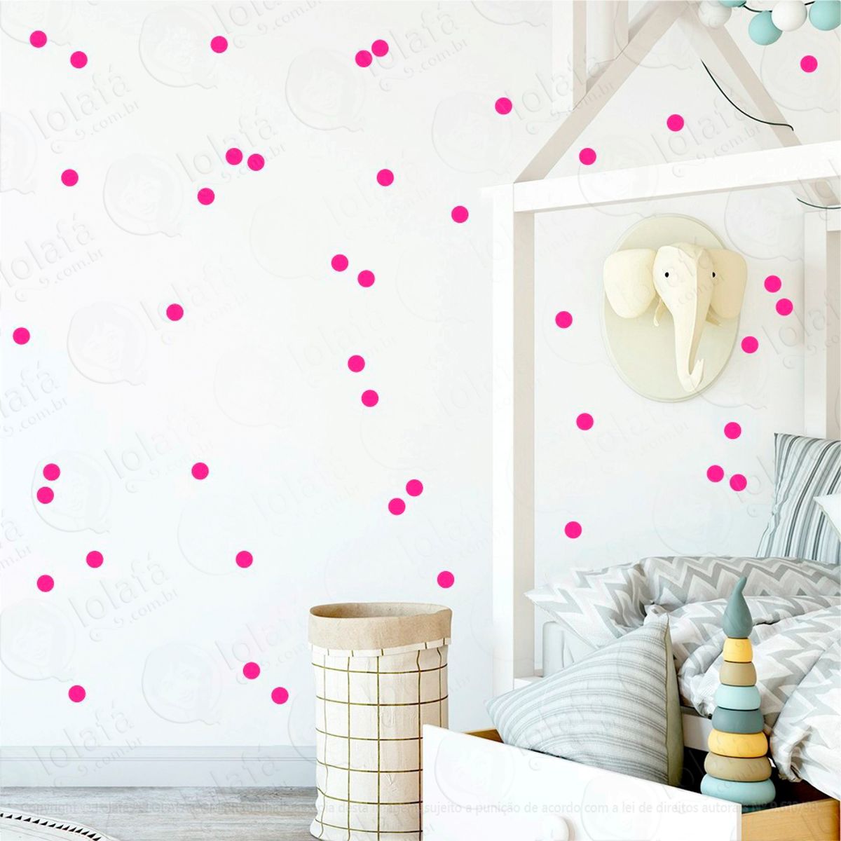 Adesivos Bolinhas 216 Peças Adesivos para Quarto de Bebê Infantil Mod:362