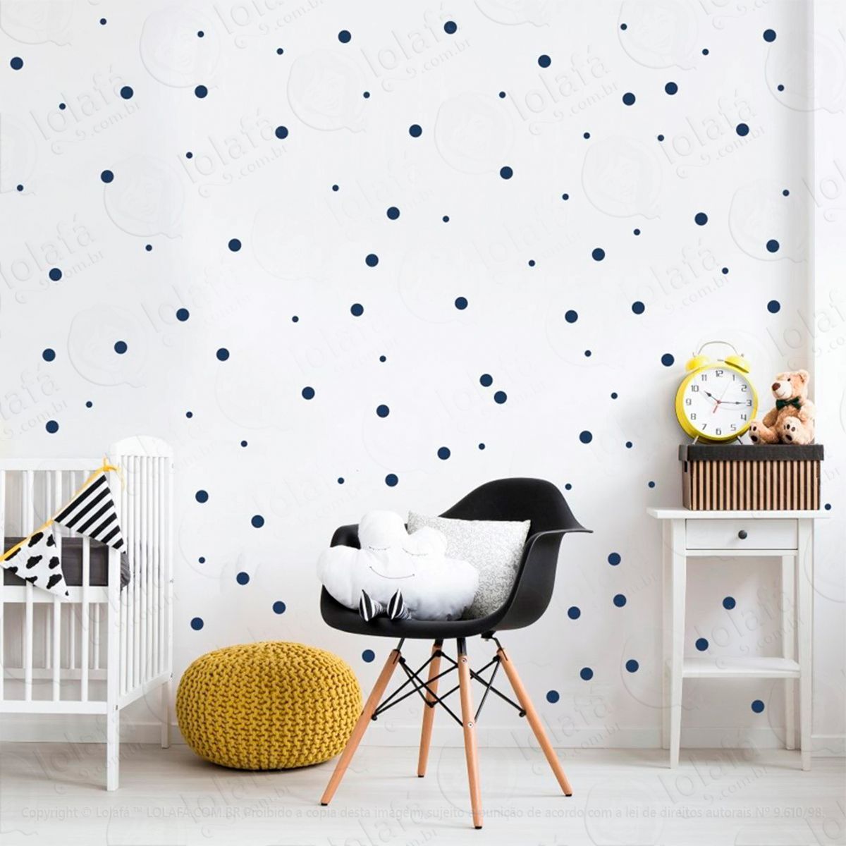 Adesivos Bolinhas 411 Peças Adesivos para Quarto de Bebê Infantil Mod:405