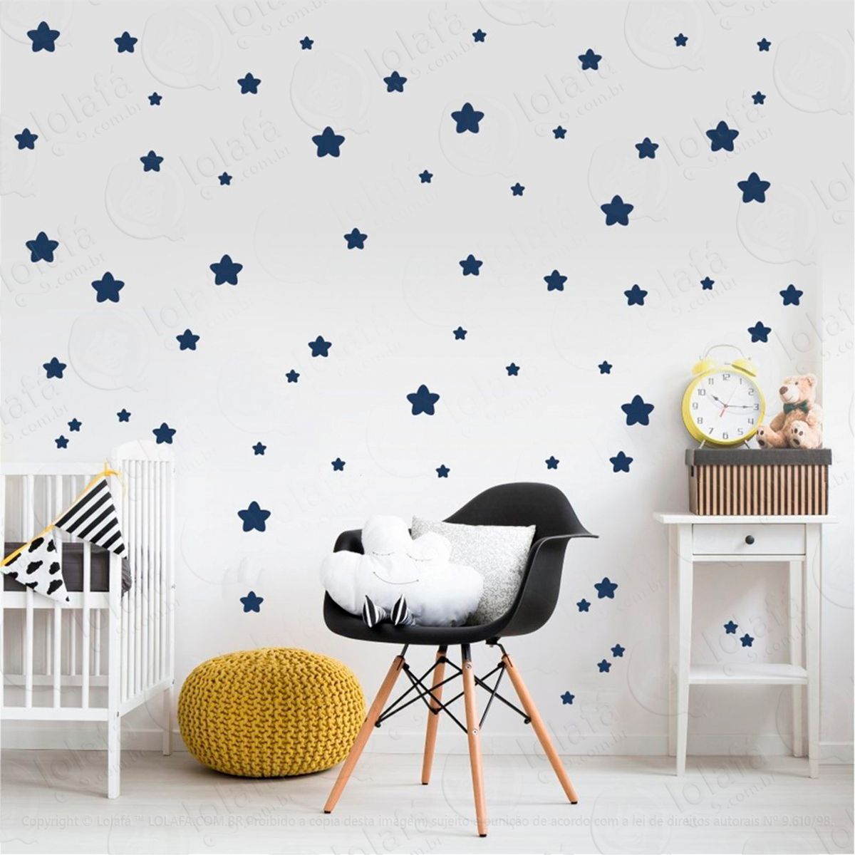Adesivos Estrelas 118 Peças Adesivos para Quarto de Bebê Infantil Mod:413