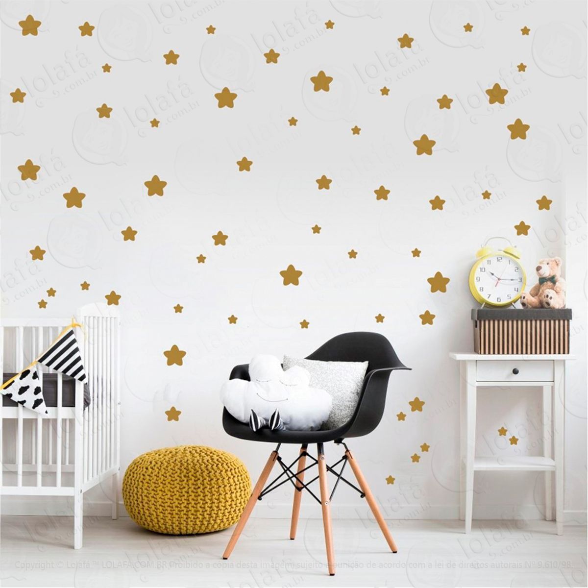 Adesivos Estrelas 118 Peças Adesivos para Quarto de Bebê Infantil Mod:414