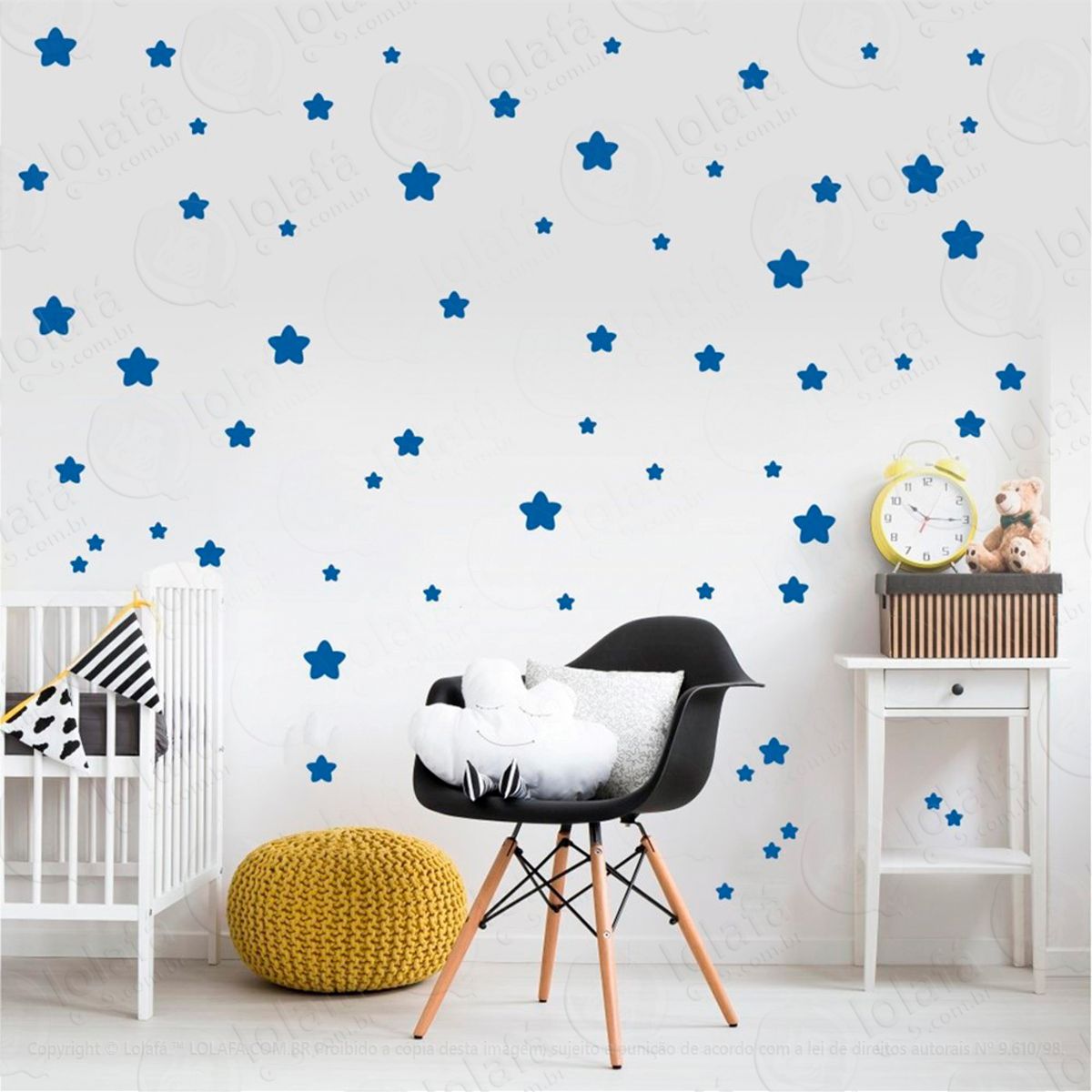 Adesivos Estrelas 118 Peças Adesivos para Quarto de Bebê Infantil Mod:415