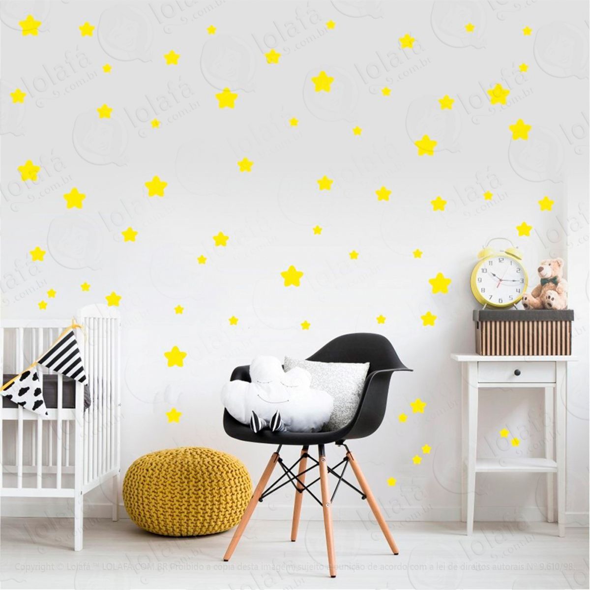 Adesivos Estrelas 118 Peças Adesivos para Quarto de Bebê Infantil Mod:416