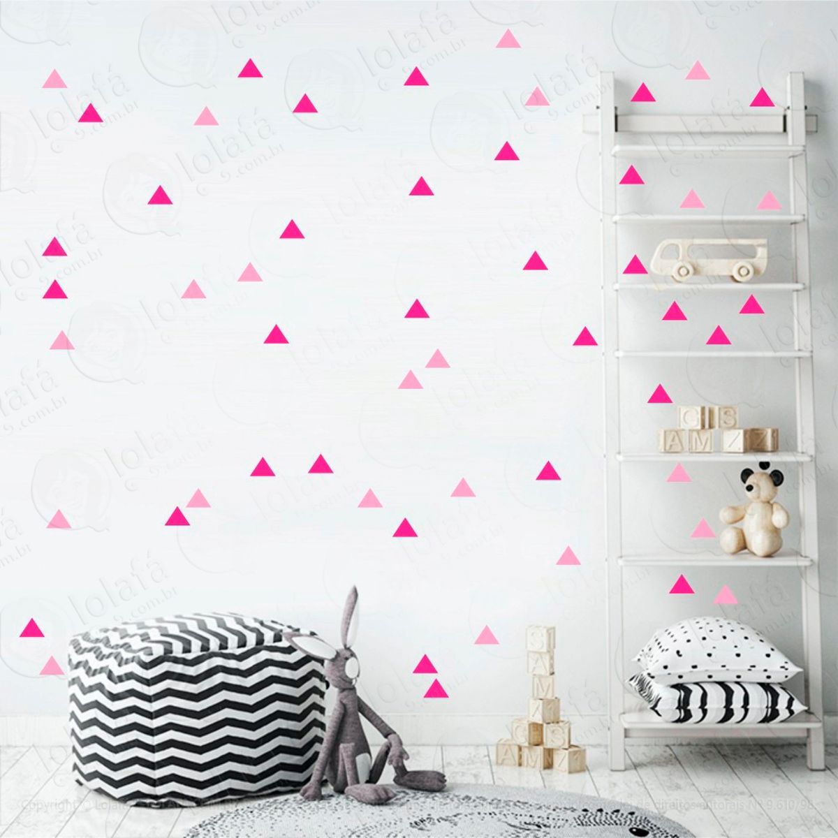 Adesivos Triângulos 288 Peças Adesivos para Quarto de Bebê Infantil Mod:422