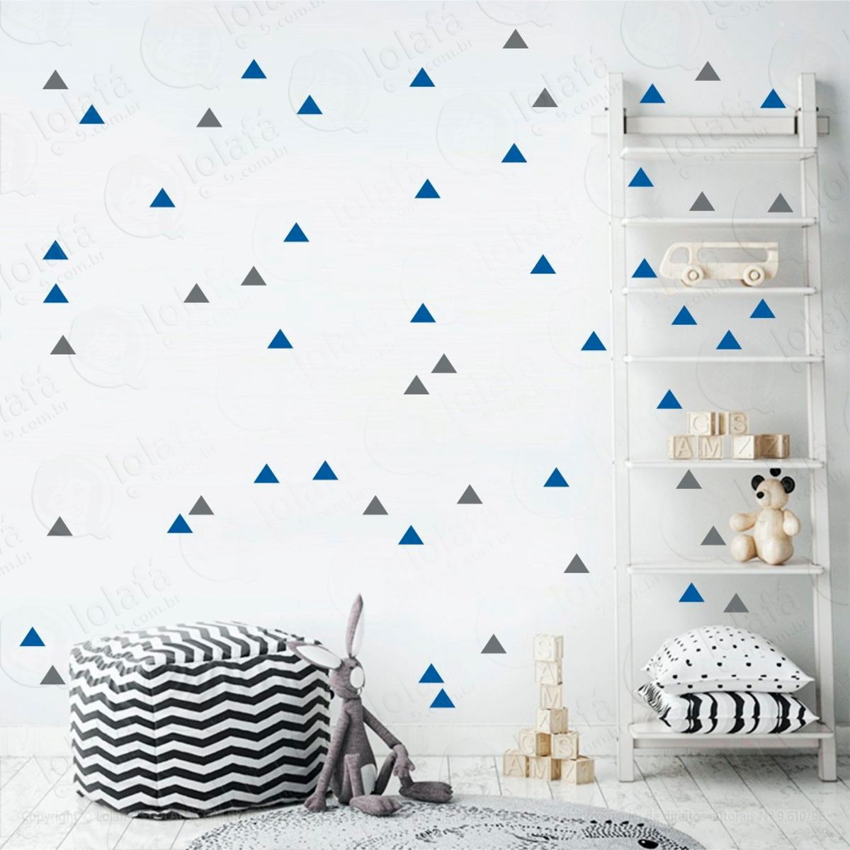 Adesivos Triângulos 288 Peças Adesivos para Quarto de Bebê Infantil Mod:429