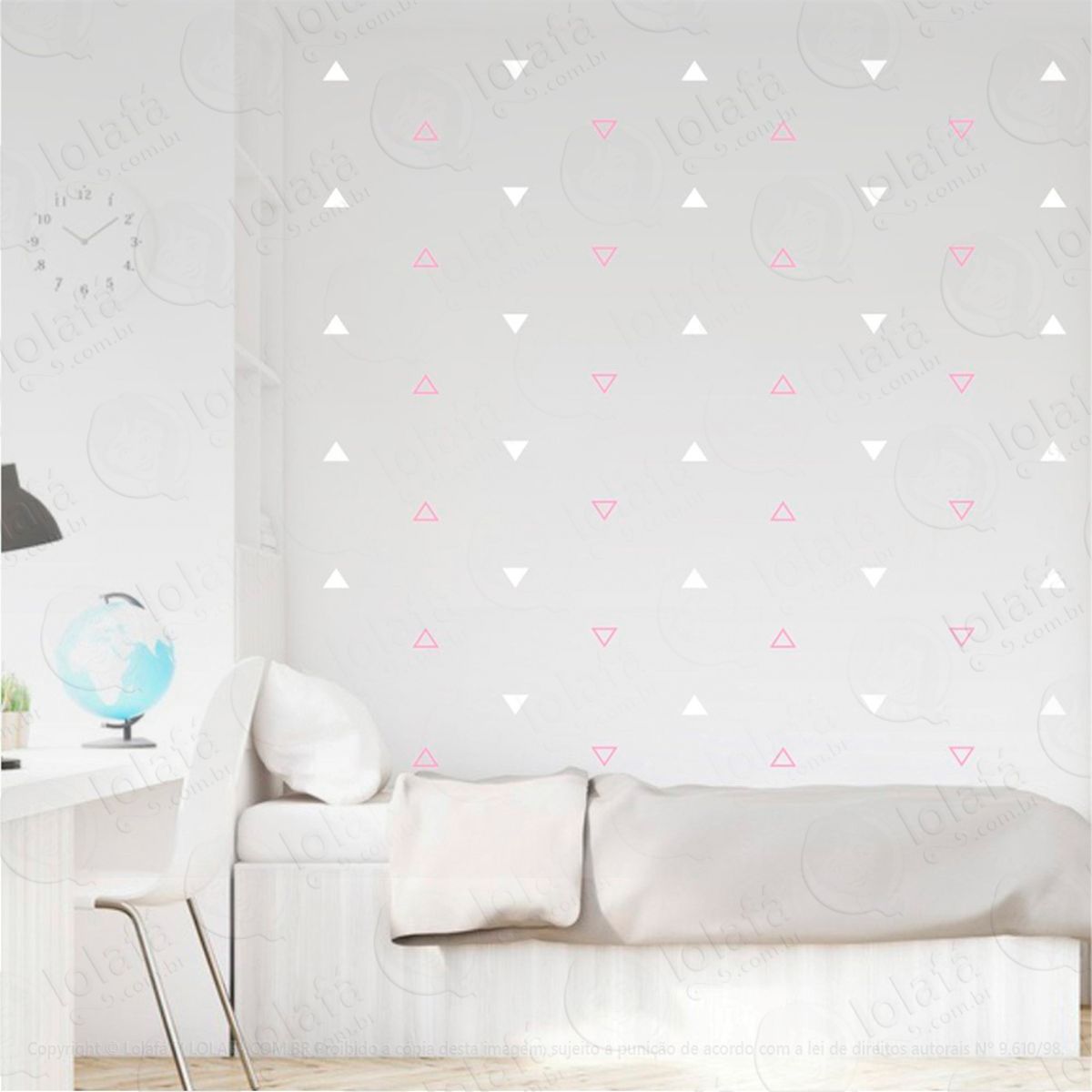 Adesivos Triângulos 432 Peças Adesivos para Quarto de Bebê Infantil Mod:456
