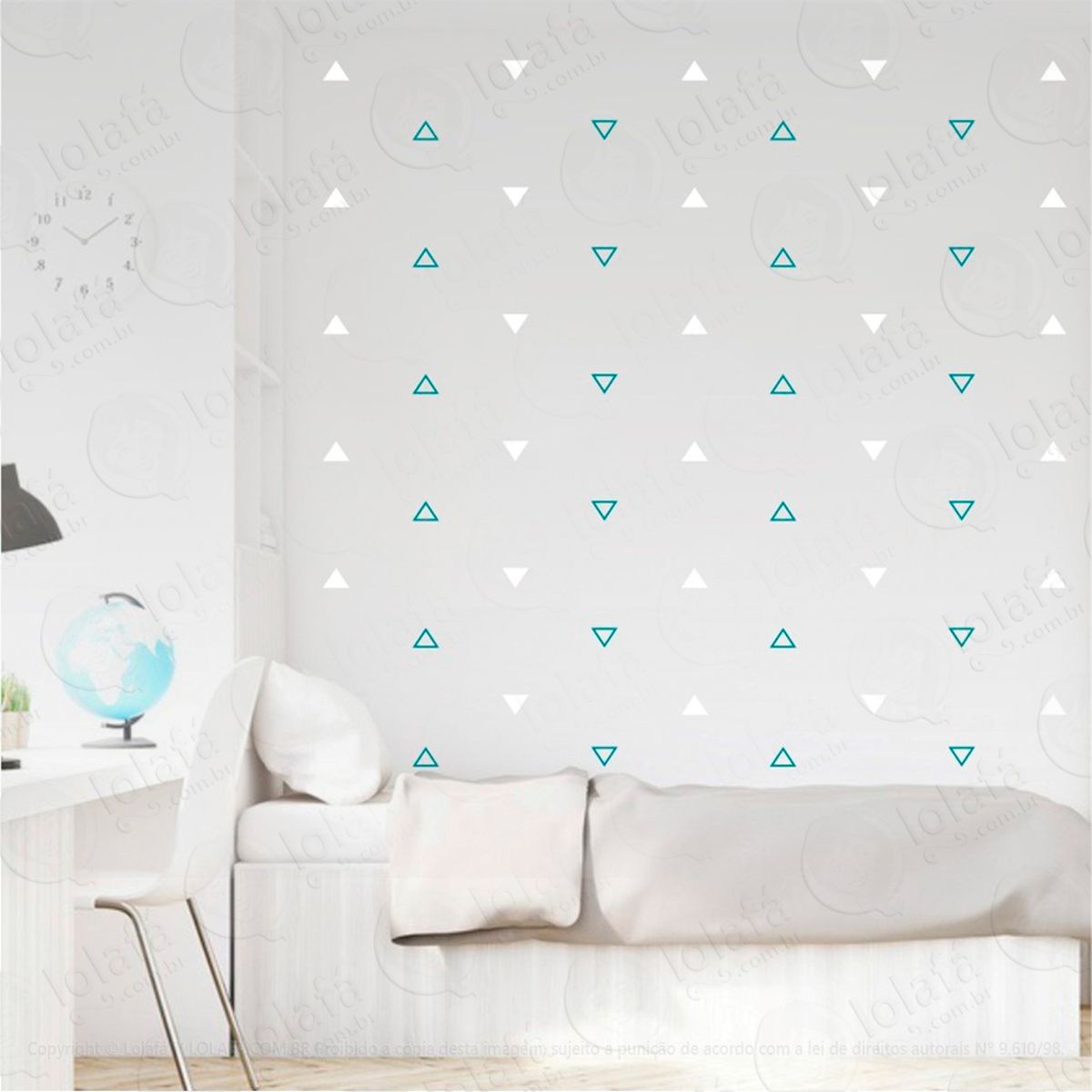 Adesivos Triângulos 432 Peças Adesivos para Quarto de Bebê Infantil Mod:461