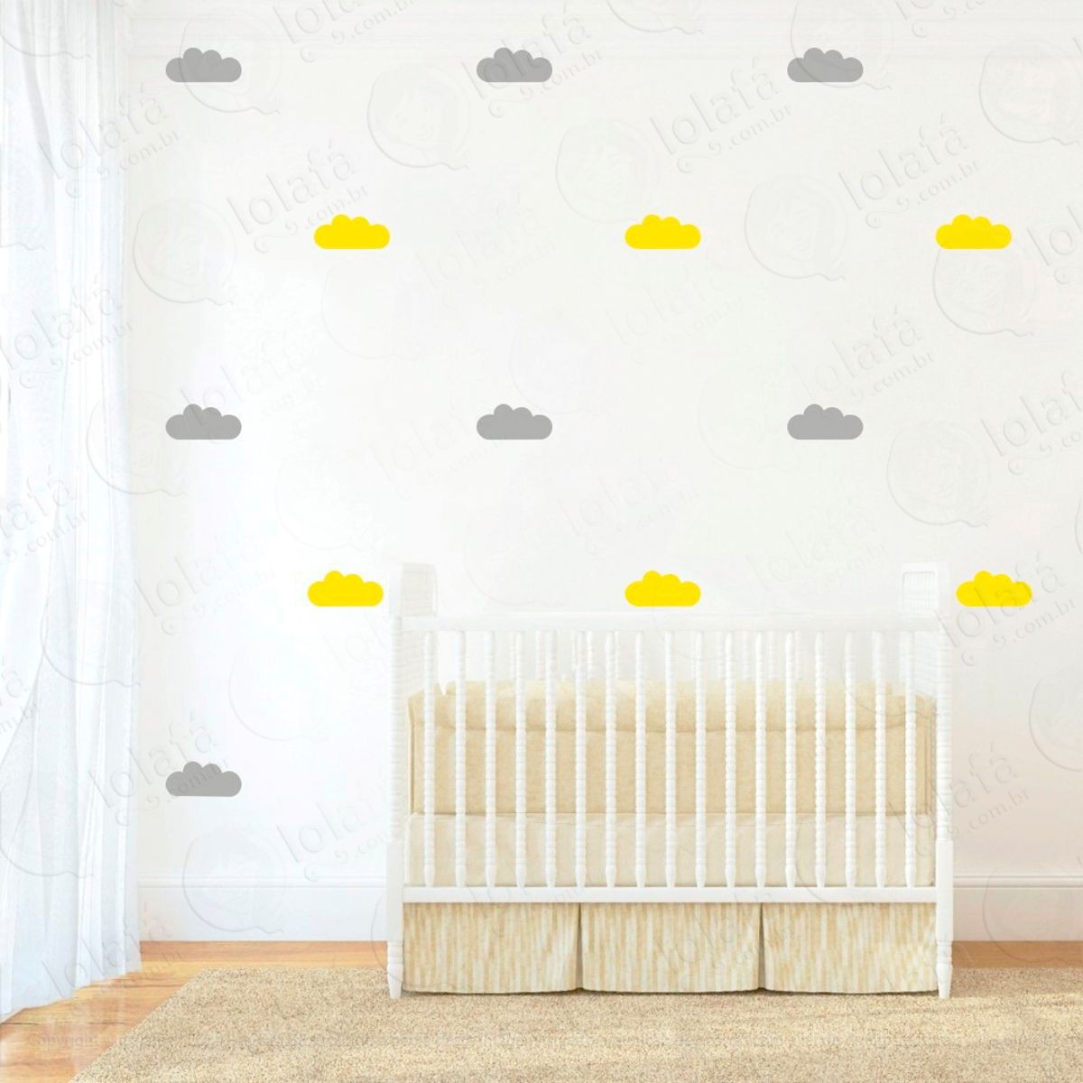 Adesivos Nuvens 40 Peças Adesivos para Quarto de Bebê Infantil Mod:480