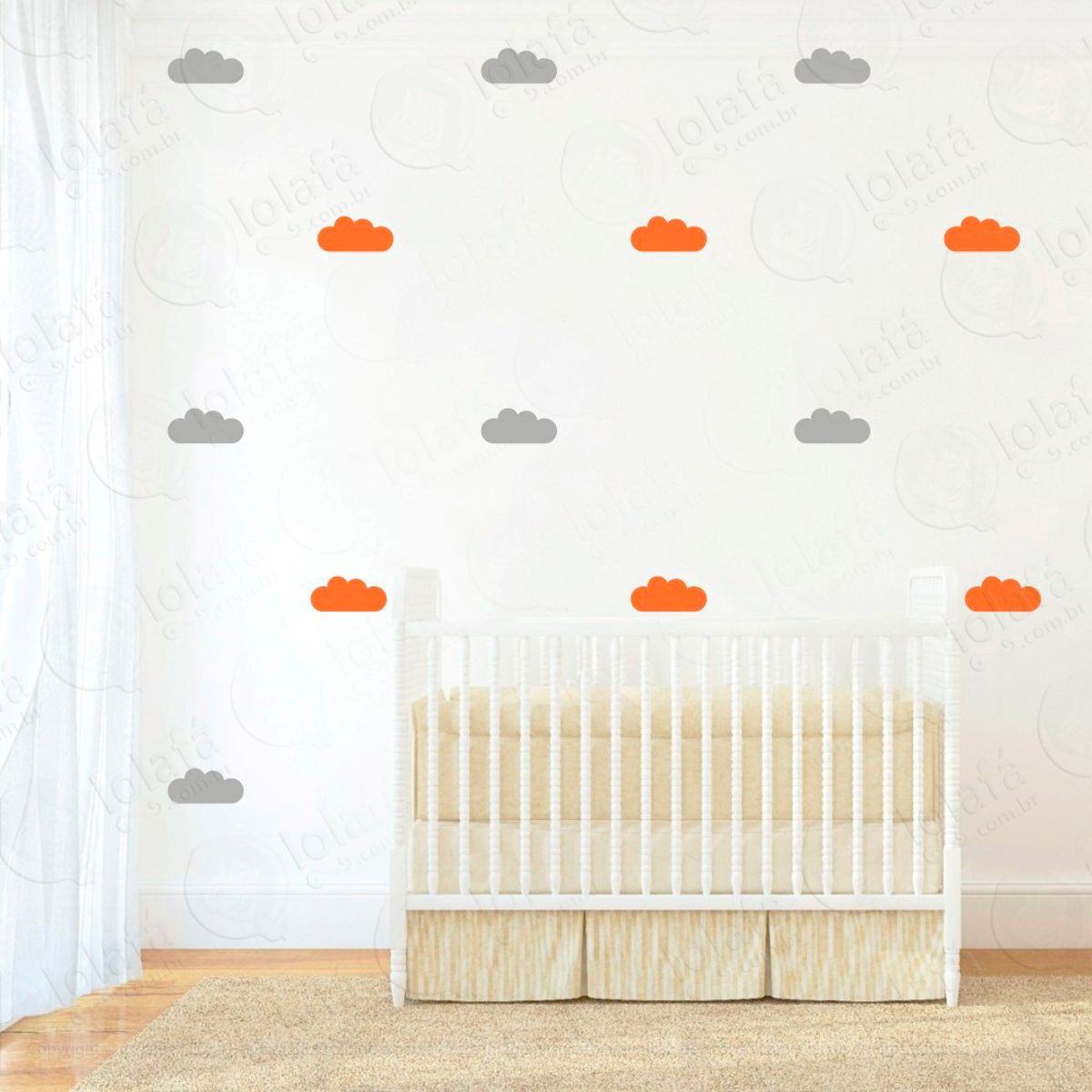 Adesivos Nuvens 40 Peças Adesivos para Quarto de Bebê Infantil Mod:481