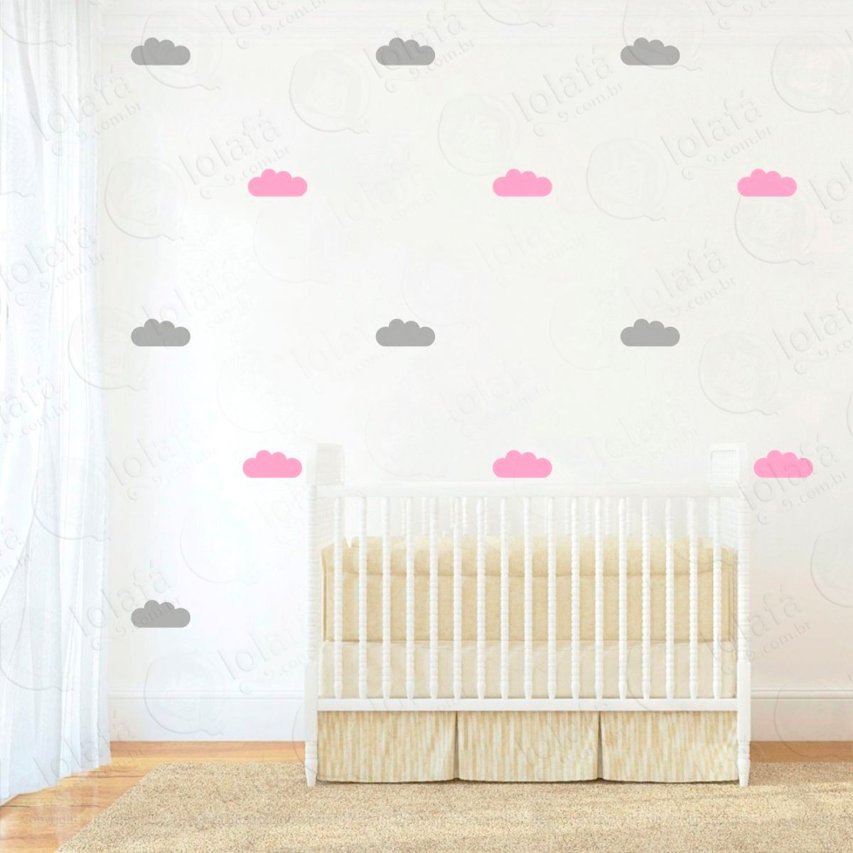 Adesivos Nuvens 40 Peças Adesivos para Quarto de Bebê Infantil Mod:482