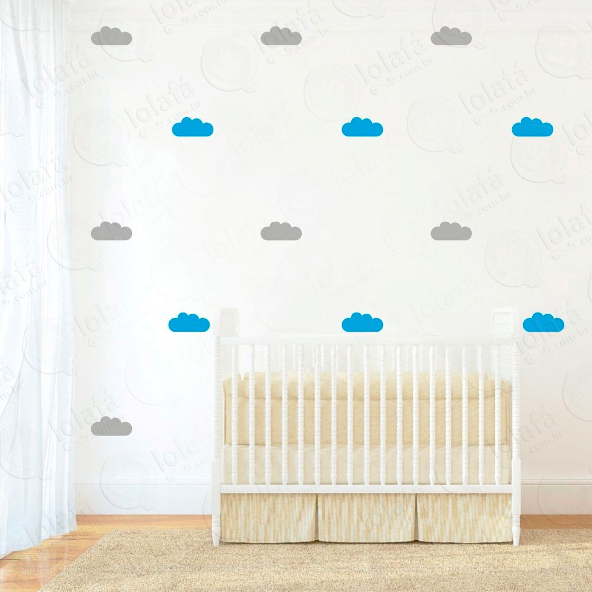 Adesivos Nuvens 40 Peças Adesivos para Quarto de Bebê Infantil Mod:484
