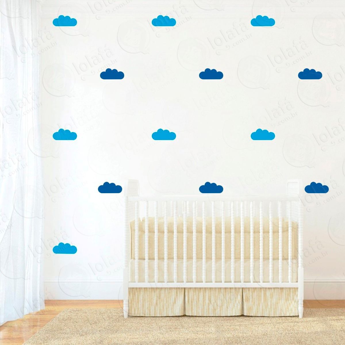 Adesivos Nuvens 40 Peças Adesivos para Quarto de Bebê Infantil Mod:485