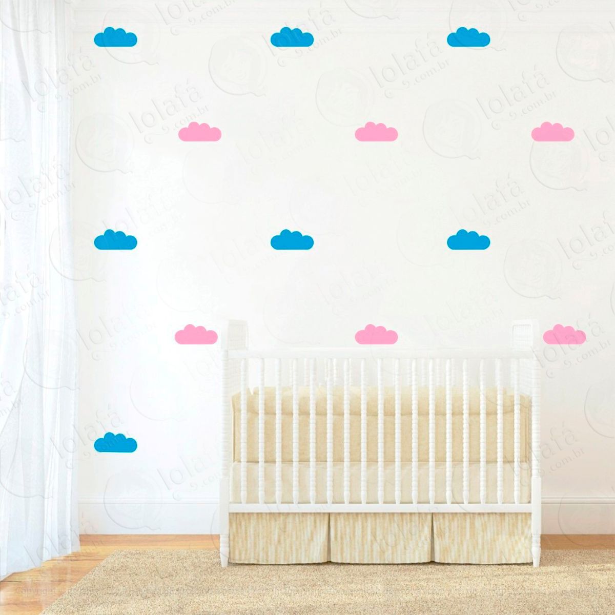 Adesivos Nuvens 40 Peças Adesivos para Quarto de Bebê Infantil Mod:486