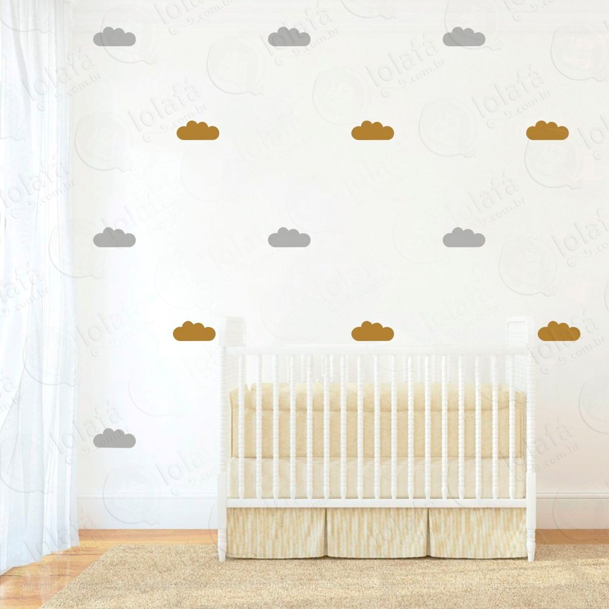 Adesivos Nuvens 40 Peças Adesivos para Quarto de Bebê Infantil Mod:487