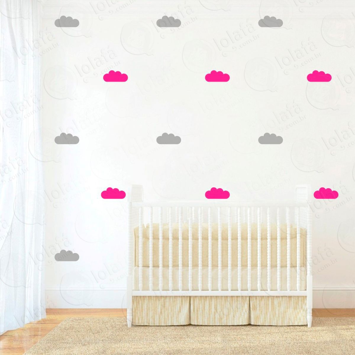 Adesivos Nuvens 40 Peças Adesivos para Quarto de Bebê Infantil Mod:488