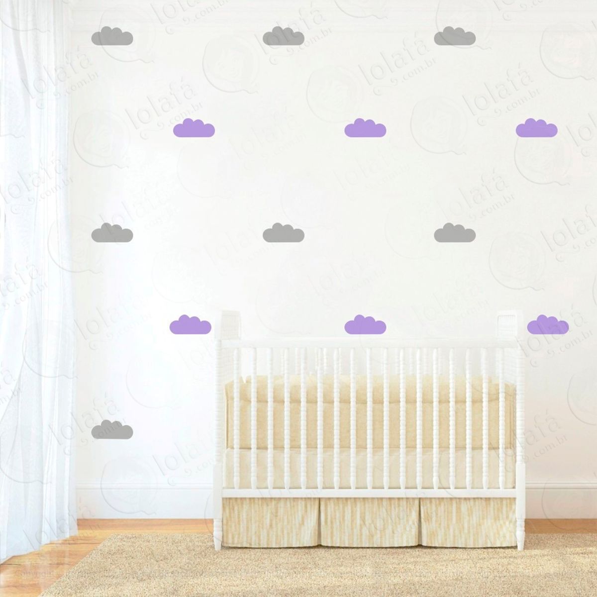 Adesivos Nuvens 40 Peças Adesivos para Quarto de Bebê Infantil Mod:489