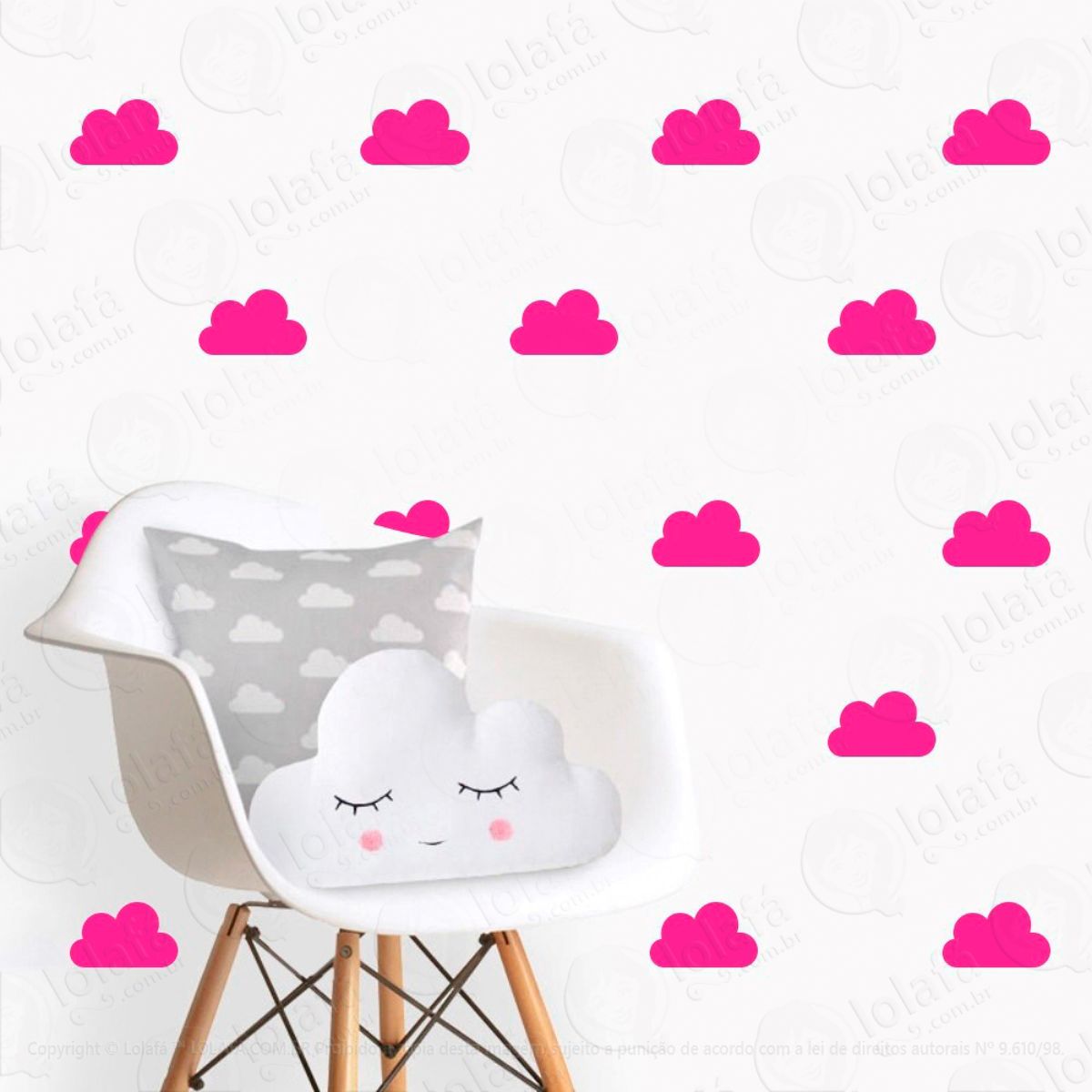 Adesivos Nuvens 40 Peças Adesivos para Quarto de Bebê Infantil Mod:490