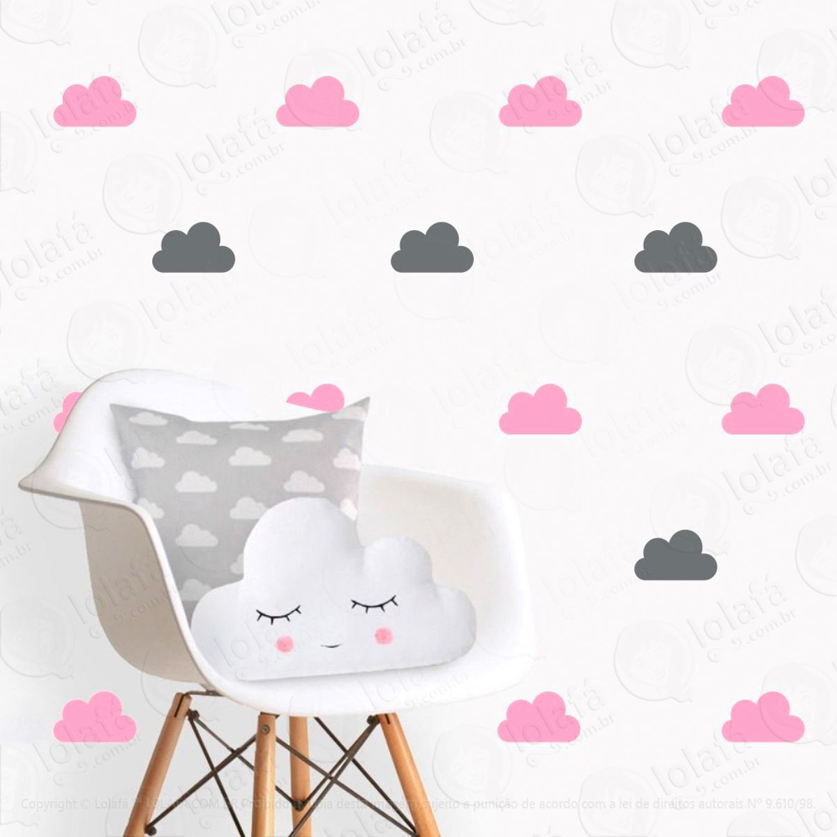 Adesivos Nuvens 40 Peças Adesivos para Quarto de Bebê Infantil Mod:491