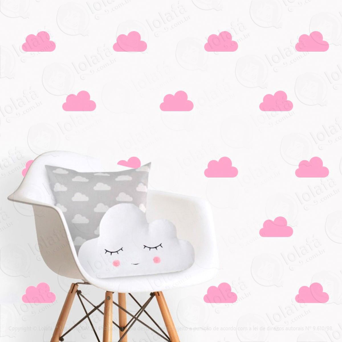Adesivos Nuvens 40 Peças Adesivos para Quarto de Bebê Infantil Mod:493