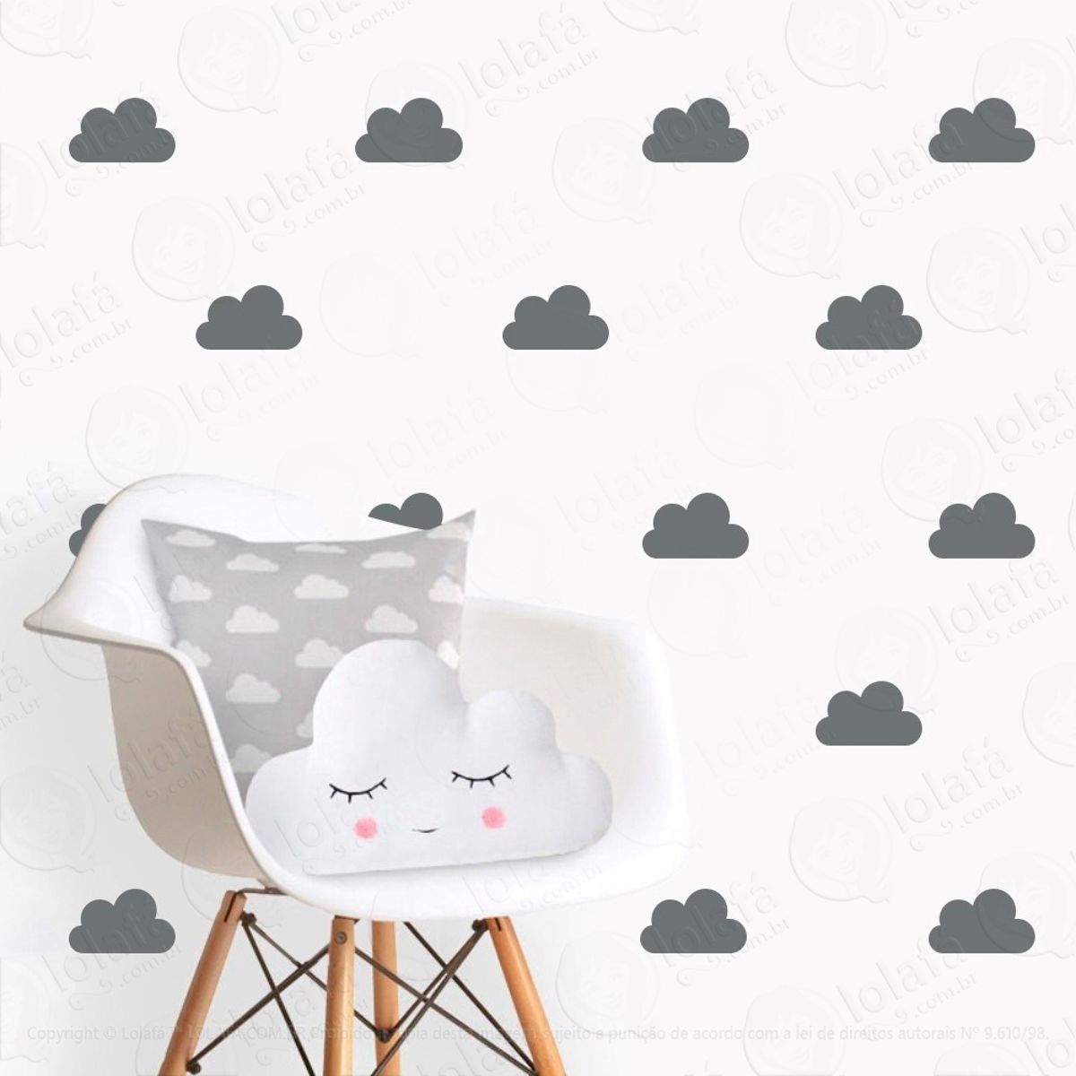Adesivos Nuvens 40 Peças Adesivos para Quarto de Bebê Infantil Mod:494