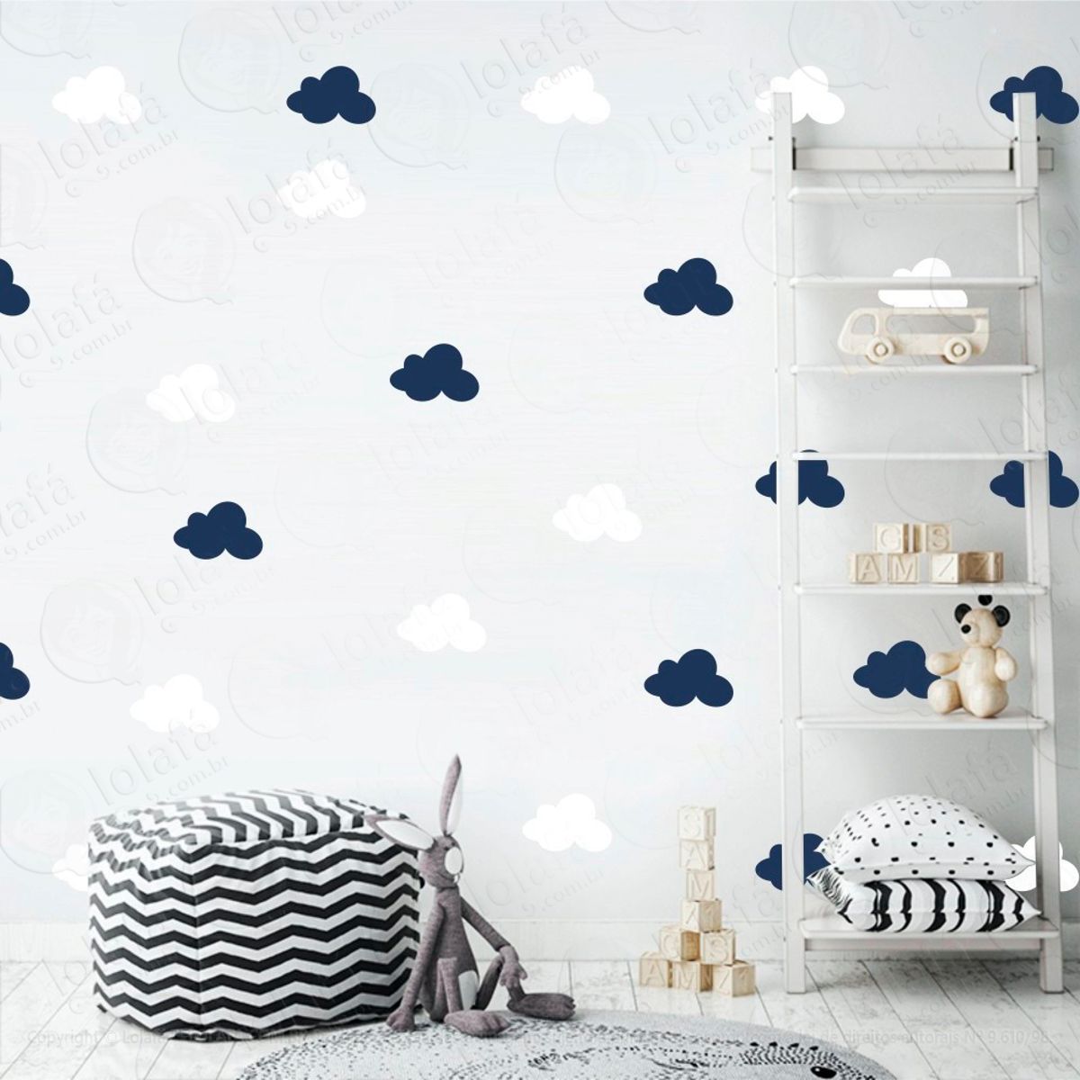 Adesivos Nuvens 36 Peças Adesivos para Quarto de Bebê Infantil Mod:497